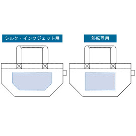 印刷可能範囲（フェアトレードコットンキャンバストート（S））