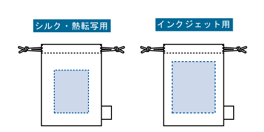 印刷可能範囲(フェアトレードコットン巾着(S) ナチュラル)