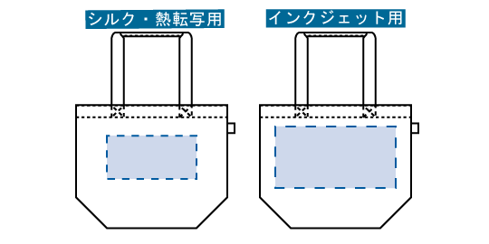 印刷可能範囲（【アウトレット】フェアトレードコットンキャンバストート（L））