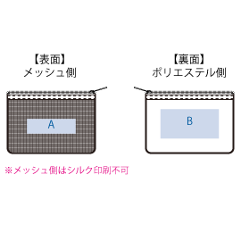 印刷可能範囲(メッシュフラットポリポーチ(S))