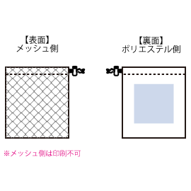 印刷可能範囲(メッシュポリ巾着(S) ブラック)