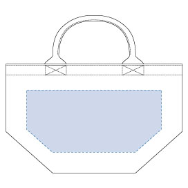 印刷可能範囲(厚手キャンバスパイプハンドルトート ナチュラル)