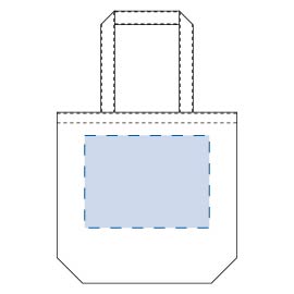 印刷可能範囲（ライトキャンバスタウントート（L））