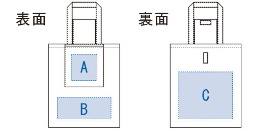 印刷可能範囲（【アウトレット】不織布ポケッタブルエコトート）