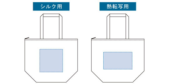 印刷可能範囲（保冷ベーシックトート（L））