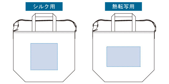 印刷可能範囲(保冷ベーシックショルダートート)