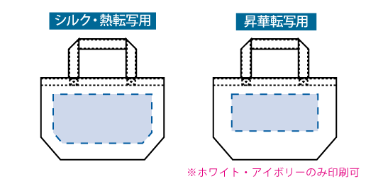 印刷可能範囲(【アウトレット】ポリキャンバストート(S))