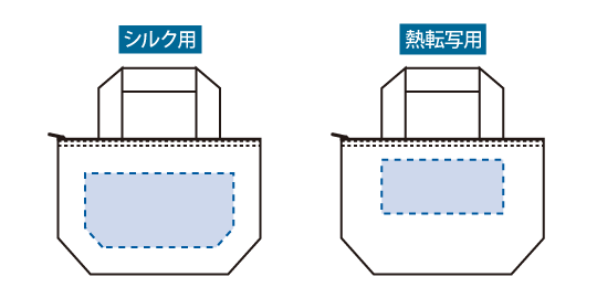 印刷可能範囲(【アウトレット】オーガニックコットンバイカラー保冷トート(S) ブラック)