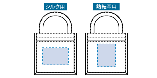 印刷可能範囲（ジュート＆キャンバスポケットトート（S）　ナチュラル）