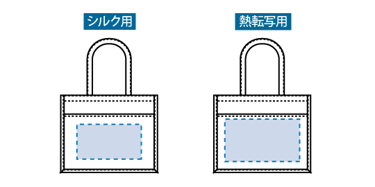 印刷可能範囲（ジュート＆キャンバスポケットトート（L）　ナチュラル）