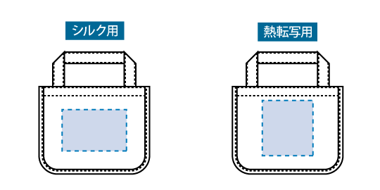印刷可能範囲(ジュート&キャンバスコンビトート(S) ナチュラル)