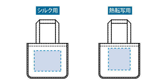 印刷可能範囲（ジュート＆キャンバスコンビトート（M）　ナチュラル）