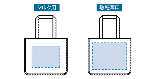 印刷可能範囲(ジュート&キャンバスコンビトート(L) ナチュラル)