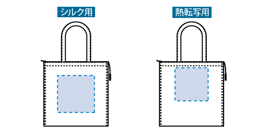 印刷可能範囲(ジュートスクエア保冷トート(M) ナチュラルホワイト)