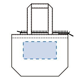 印刷可能範囲(キャンバスベーシックファスナートート(M))