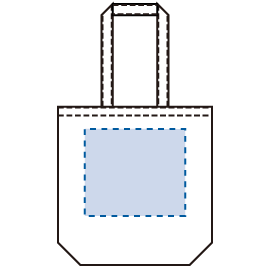 印刷可能範囲(ライトウォッシュキャンバストート(M))
