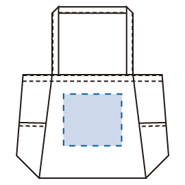 印刷可能範囲(ライトウォッシュキャンバスマルチトート)