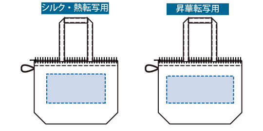 印刷可能範囲(ポケッタブルファスナートート(M))