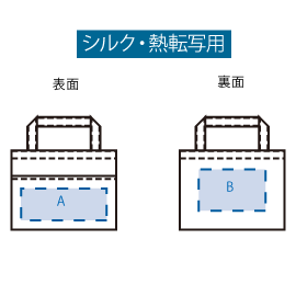 印刷可能範囲(デニムフロントポケットトート インディゴ)