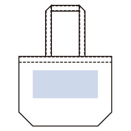印刷可能範囲（厚手コットンベーシックトート（M）ワイド）