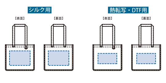 印刷可能範囲（【先行掲載】キャンバスホリデートート（M）　Ｄカン付　ナチュラル）